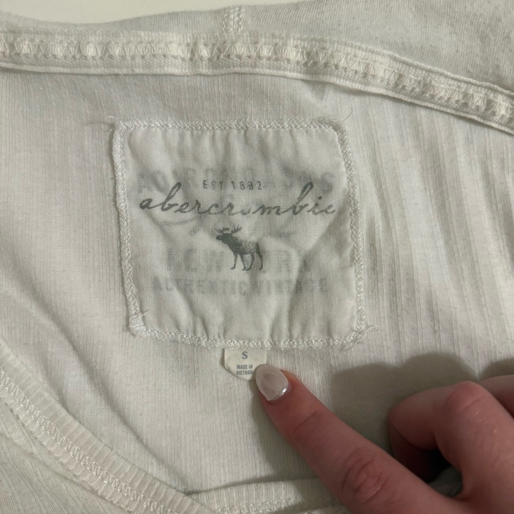 Abercrombie & Fitch vintage hooded ribbed babydoll short sleeve top - Picture 3 of 7